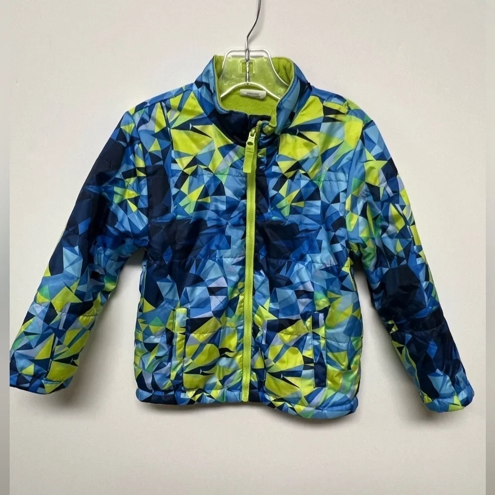 GIRLS BLUE GREEN LIGHT FLEECE LINED JACKET SIZE. 4 T